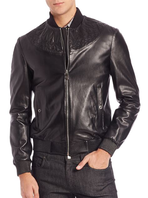 versace bomber jacket men's|versace bomber jacket leather.